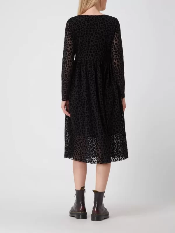 Pieces Midikleid Mit Ausbrenner-Effekt Modell ‘Dyma’ – Schwarz 5