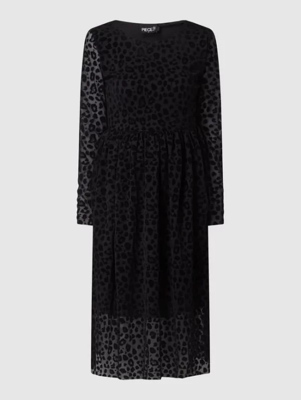 Pieces Midikleid Mit Ausbrenner-Effekt Modell ‘Dyma’ – Schwarz 3