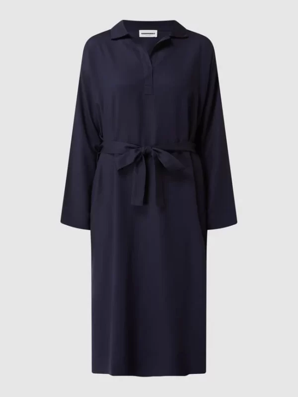 Armedangels Blusenkleid Mit Taillengürtel Modell ‘Brisaa’ – Marineblau 3