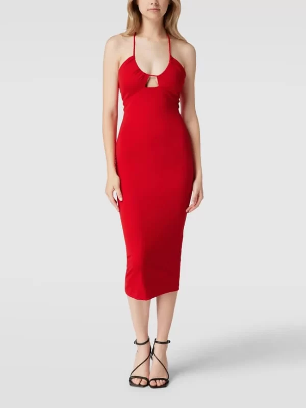 Bardot Midikleid Mit Neckholder Modell ‘KIKI HALTER MIDI DRESS’ – Rot 1