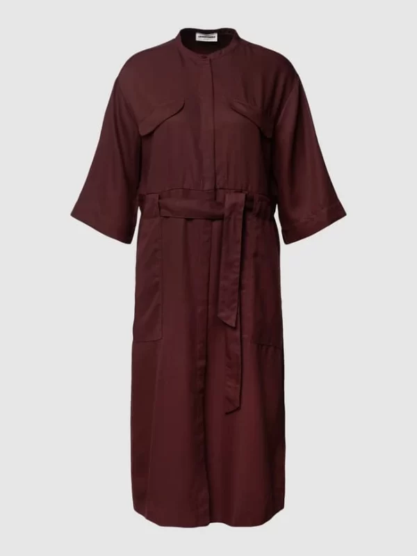 Armedangels Hemdblusenkleid Mit Strukturmuster Modell ‘Aamrei’ – Bordeaux Rot 3