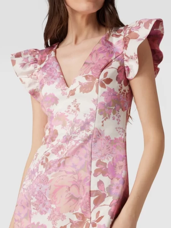 CHI CHI London Cocktailkleid Mit V-Ausschnitt – Pink 4