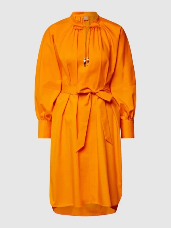 BOSS Midikleid Mit Taillengürtel Modell ‘Dapera’ – Orange 3