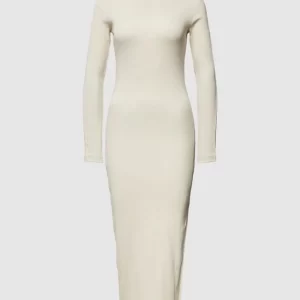 Calvin Klein Jeans Midikleid Mit Geripptem Rollkragen – Sand 9