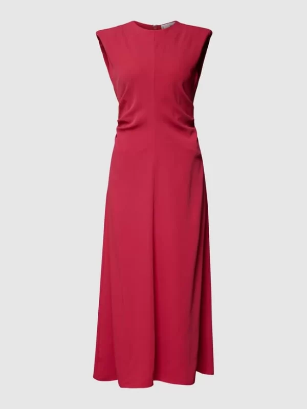 Mango Midikleid Mit Schulterpolstern – Fuchsia 3
