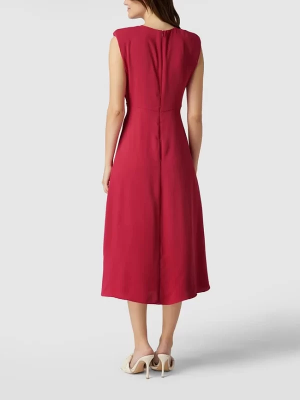 Mango Midikleid Mit Schulterpolstern – Fuchsia 6