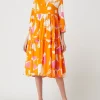 Tonno & Panna Midikleid Mit Allover-Muster Modell ‘Lala’ – Orange 19