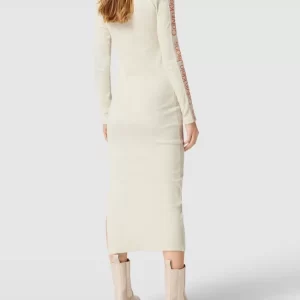 Calvin Klein Jeans Midikleid Mit Geripptem Rollkragen – Sand 15