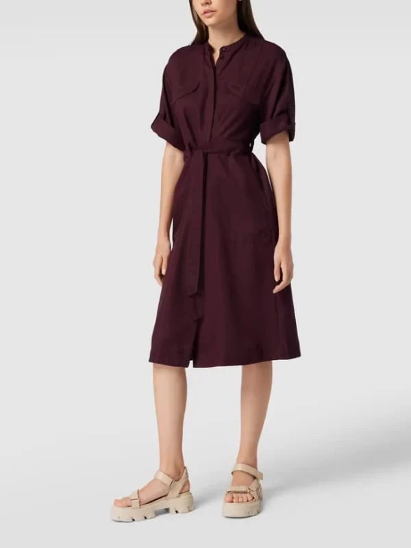 Armedangels Hemdblusenkleid Mit Strukturmuster Modell ‘Aamrei’ – Bordeaux Rot 1