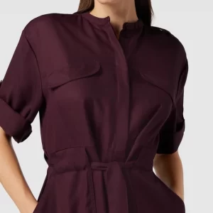 Armedangels Hemdblusenkleid Mit Strukturmuster Modell ‘Aamrei’ – Bordeaux Rot 11