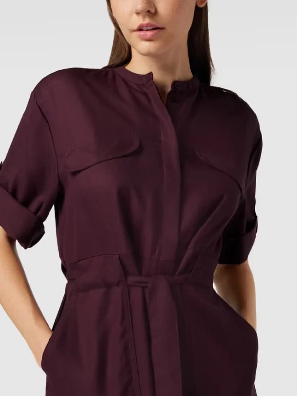 Armedangels Hemdblusenkleid Mit Strukturmuster Modell ‘Aamrei’ – Bordeaux Rot 4