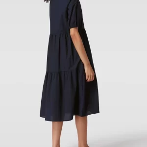 Comma Midikleid Mit V-Ausschnitt – Dunkelblau 15