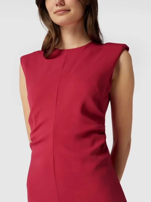 Mango Midikleid Mit Schulterpolstern – Fuchsia 4