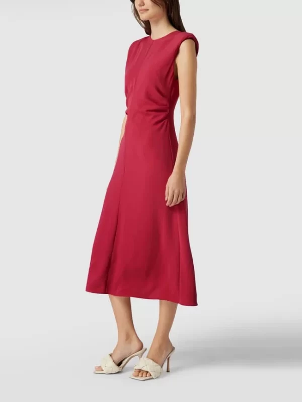 Mango Midikleid Mit Schulterpolstern – Fuchsia 5
